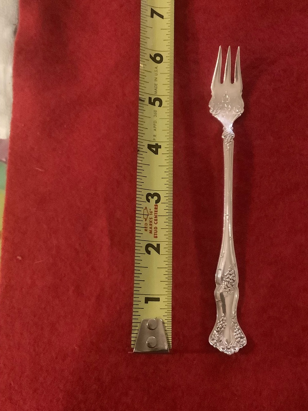 Cocktail Fork Triple Silverplate by 1847 Rogers Bros Vintage Grape pattern